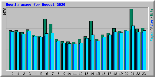 Hourly usage for August 2026